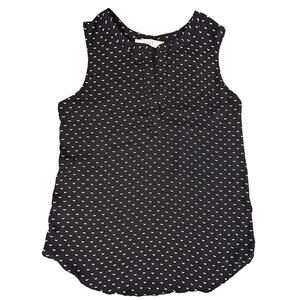 Ann Taylor Loft Shirt Women's XS Black Pullover Tank Top Sleeveless‎ Blouse